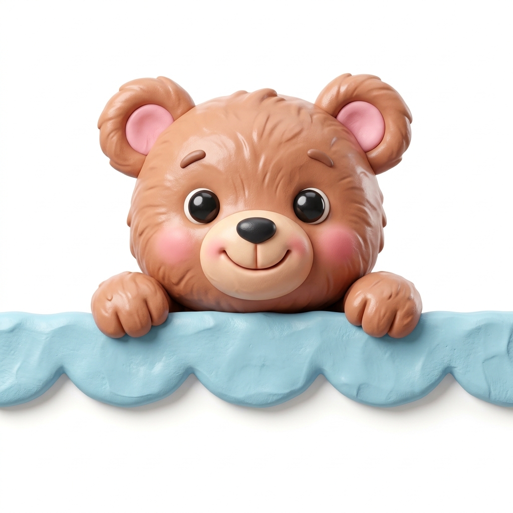 Peeking Bear Mascot