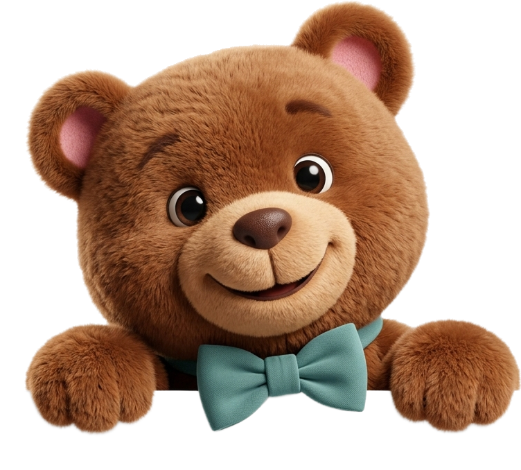 3D Bear Mascot Peeking