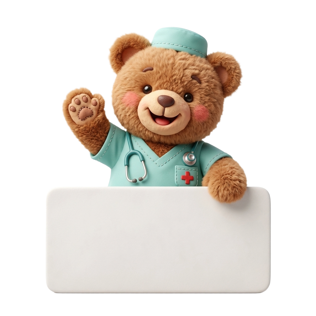 3D Bear Doctor Mascot Hover