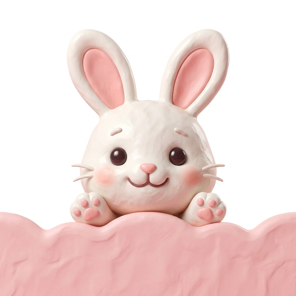 Peeking Bunny Mascot