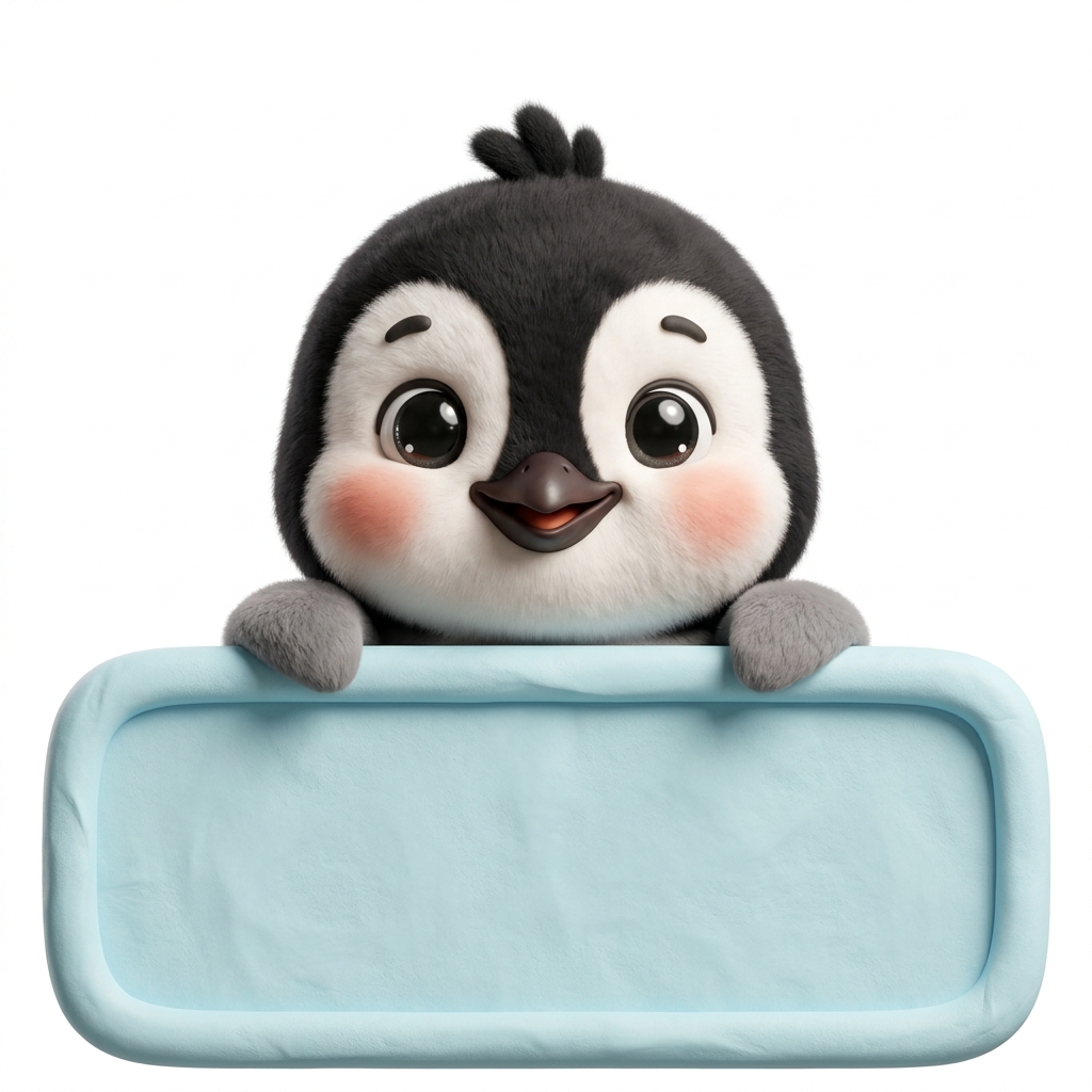 Peeking Penguin Mascot